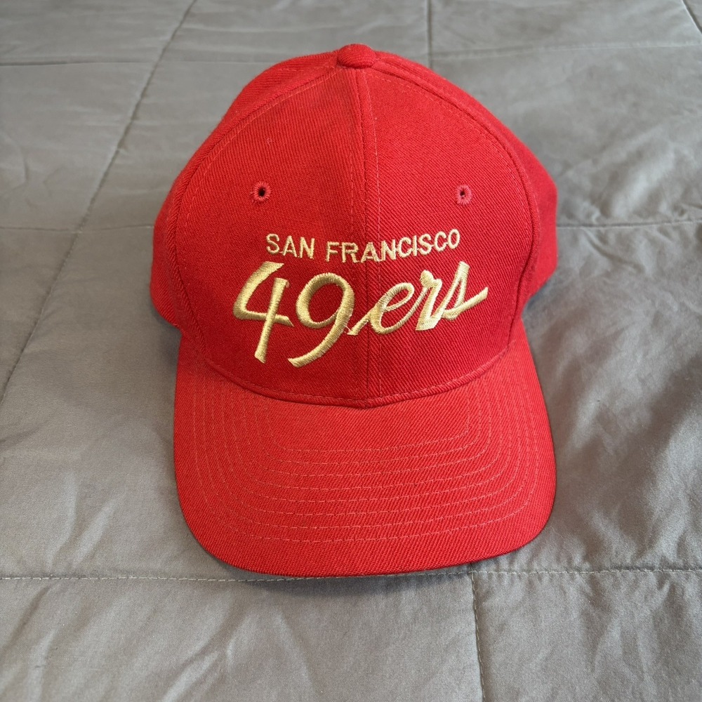 VTG San Francisco 49ers Hat Cap Snapback Wool Sports Specialties Script Red 90's
